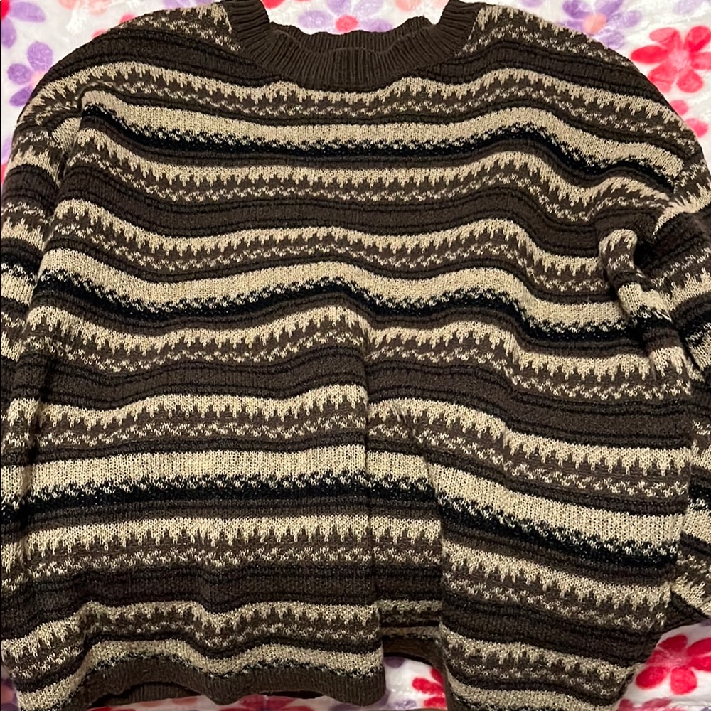 Striped Brown and Cream Sweater